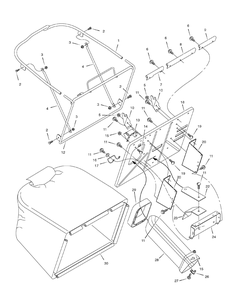 Grass Bagger Diagram and Parts List for 312006X190B-7800290 2007 Briggs and Stratton Lawn Tractor